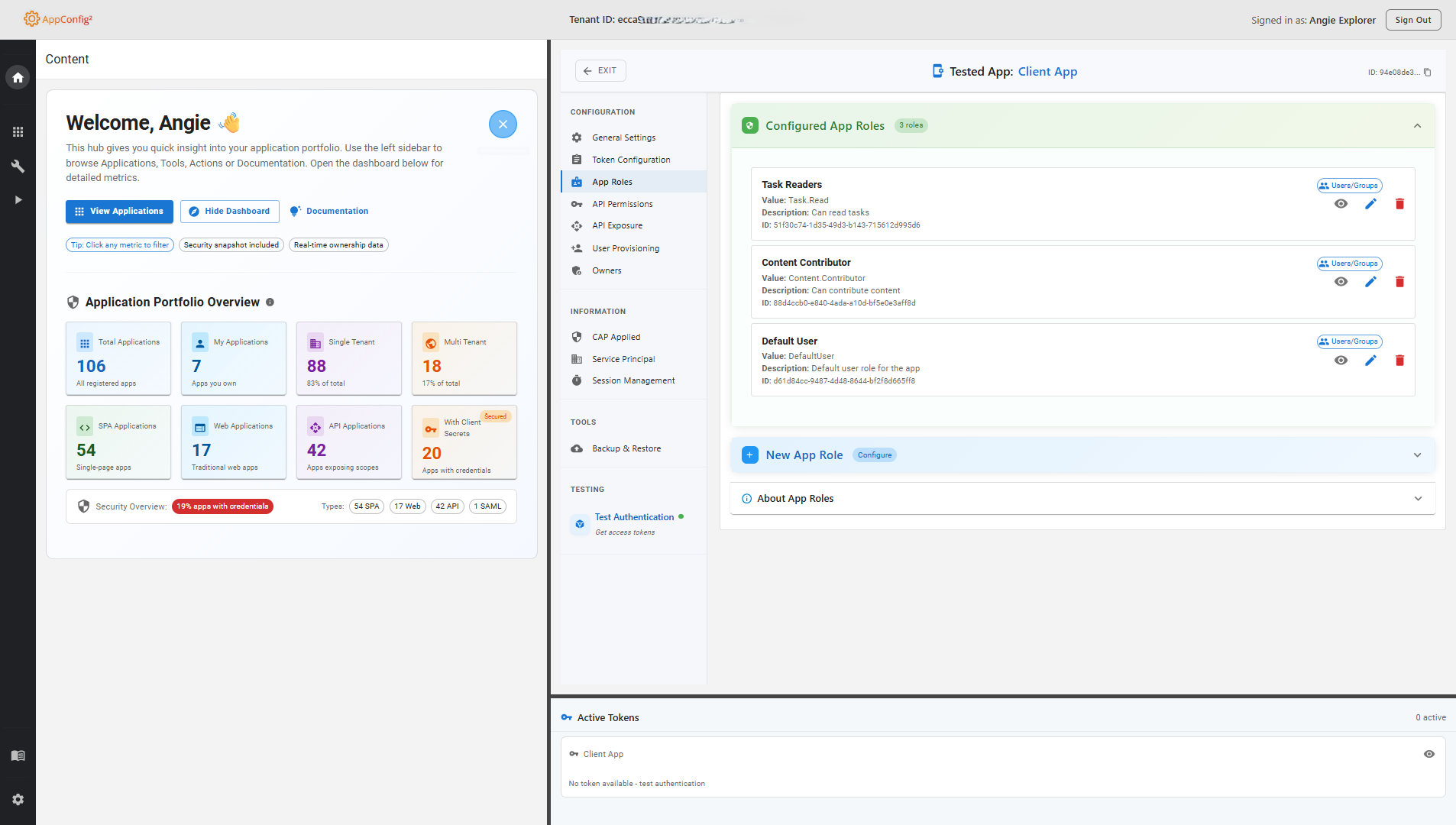AppConfig² Suite Dashboard